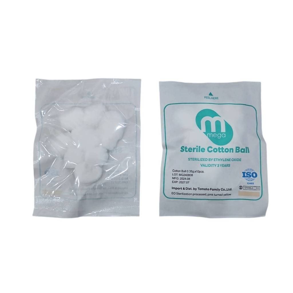 MEGA Sterile Cotton Balls 0.35g (5/10 Pieces × 50 Packs) - Image 2