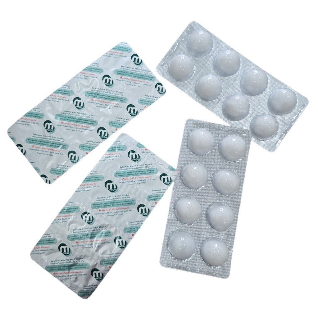 MEGA Alcohol Cotton Balls (8 Pieces, 1 Strip)