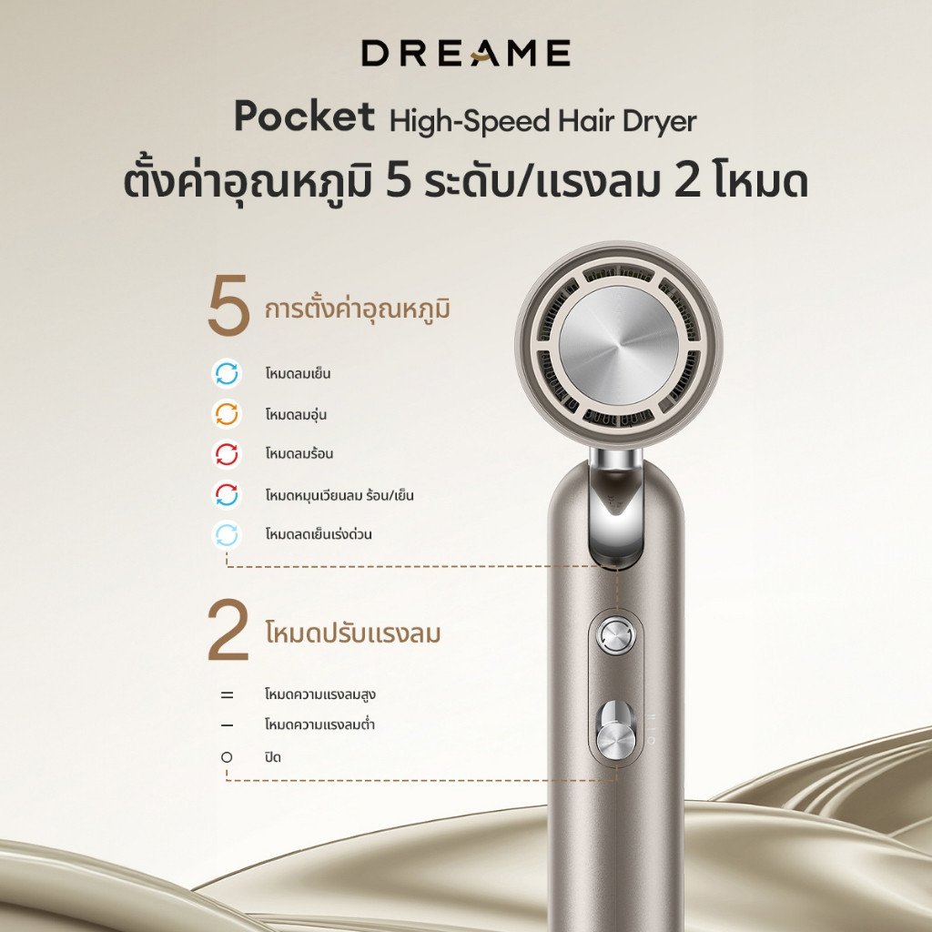 Dreame Pocket Hair Dryer ไดร์เป่าผมพกพา - Image 7