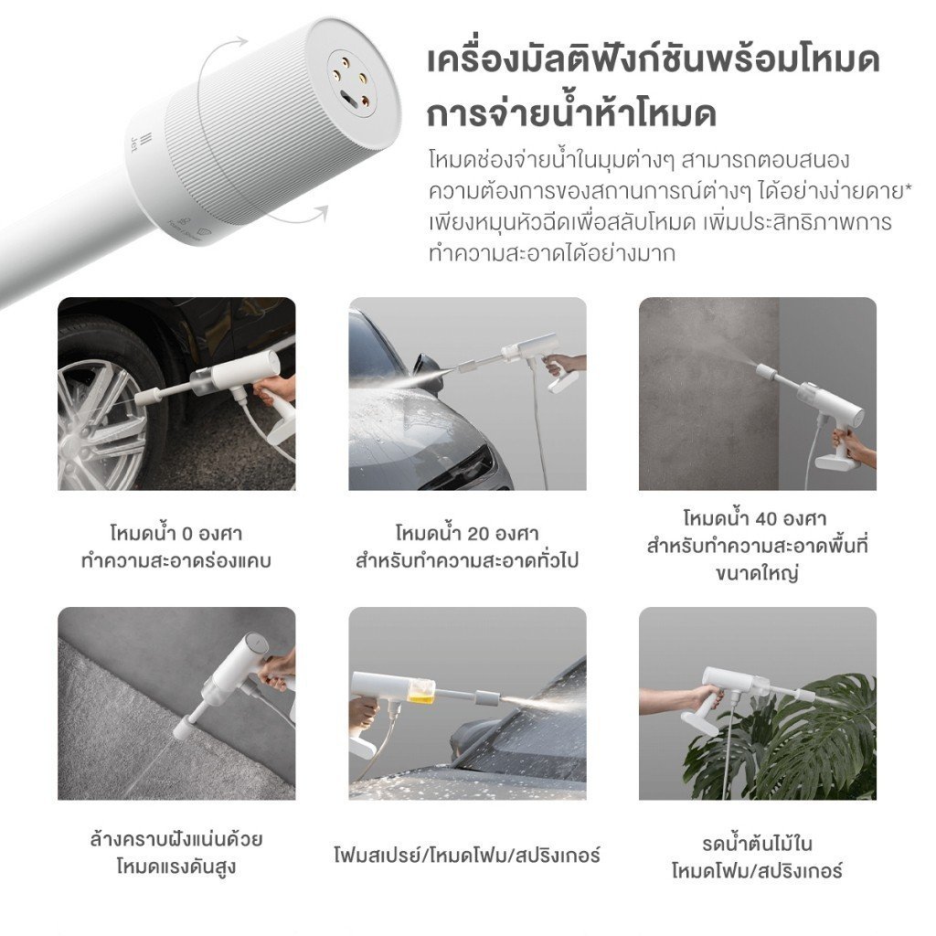 Xiaomi Cordless Pressure Washer เครื่องฉีดน้ำไร้สาย 5-in-1 - Image 7