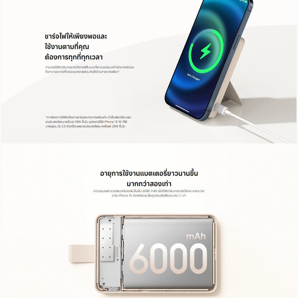 Xiaomi Magnetic Power Bank 6000mAh with Stand - Image 4