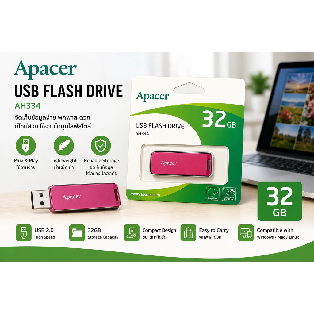 Apacer AH334 USB Flash Drive 32GB