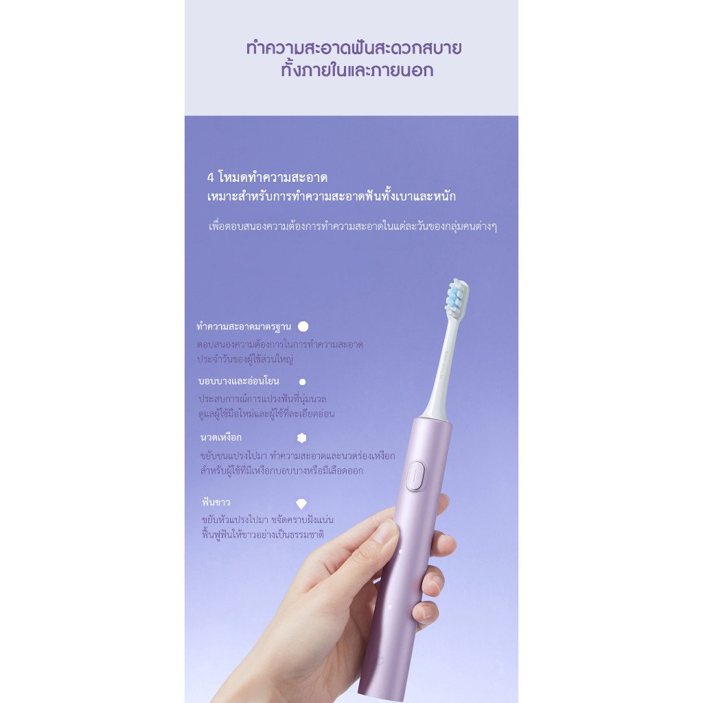 Xiaomi Sonic Electric Toothbrush T302 แปรงสีฟันไฟฟ้า - Image 3