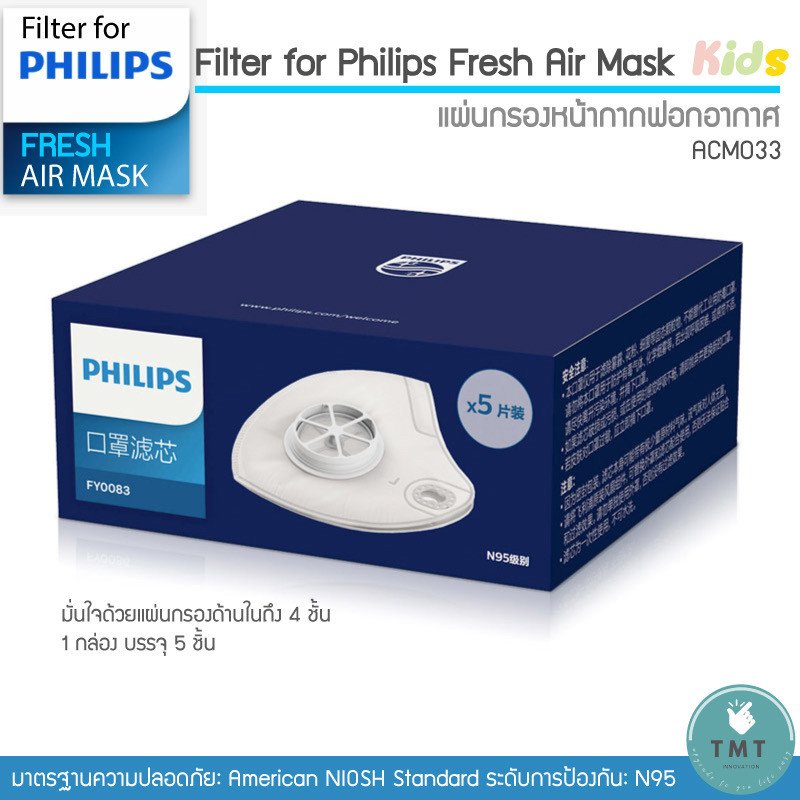 Philips Fresh Air Mask ACM033 Replacement Filters (5-Pack)