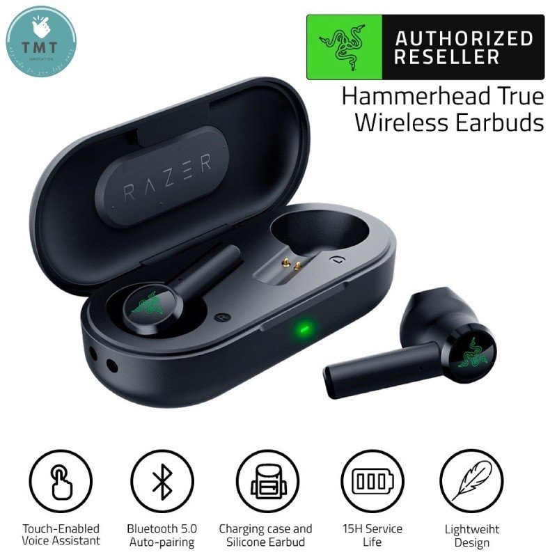Razer Hammerhead True Wireless Earphones Bluetooth 5.0 IPX4 Touch Control TWS with Charging Case (หูฟังไร้สาย)/TMT