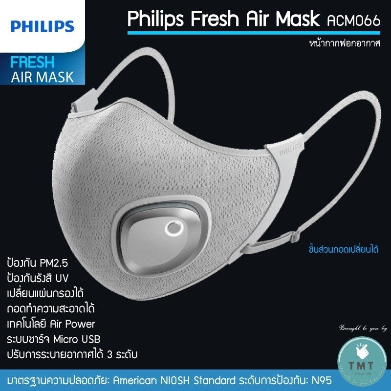 Philips Fresh Air Mask (หน้ากากไฟฟ้า) รุ่น ACM066 หน้ากากอนามัย
