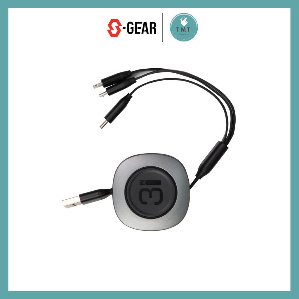 S-GEAR CA001 CABLE 3IN1 Type-c Micro & L ightning 1.2M (สายชาร์จ 3 in 1) รับประกันศูนย์ 2ปี - Image 3