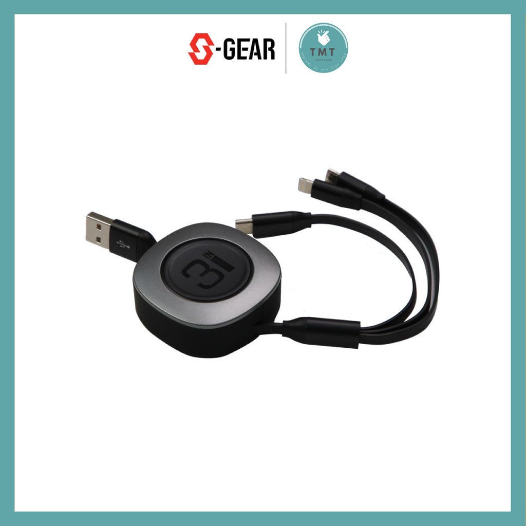 S-GEAR CA001 CABLE 3IN1 Type-c Micro & L ightning 1.2M (สายชาร์จ 3 in 1) รับประกันศูนย์ 2ปี - Image 2