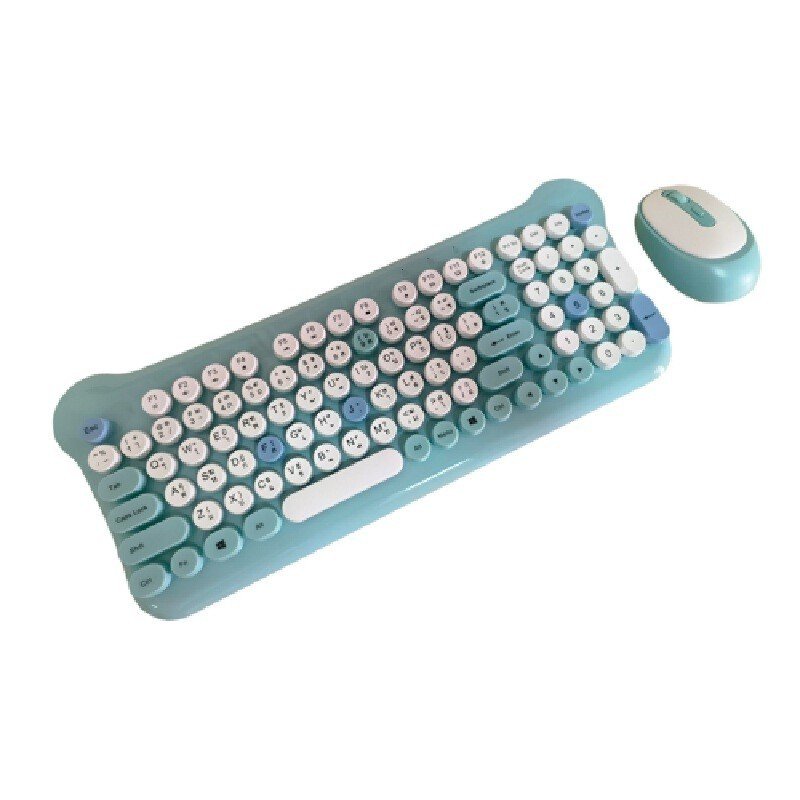 NOGA คีย์บอร์ดไร้สายเมาส์คอมโบ 100 ปุ่ม รุ่น QW5 สีฟ้า สินค้า Clearance กล่องไม่สวย - Image 2