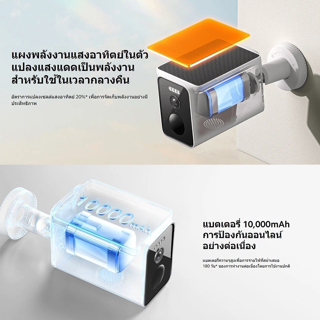 Xiaomi Solar Outdoor Camera BW400 Pro Set กล้องวงจรปิด แบตเตอรี่พลังงานแสงอาทิตย์ คมชัดระดับ2.5K กันน้ำระดับ IP66 - Image 3