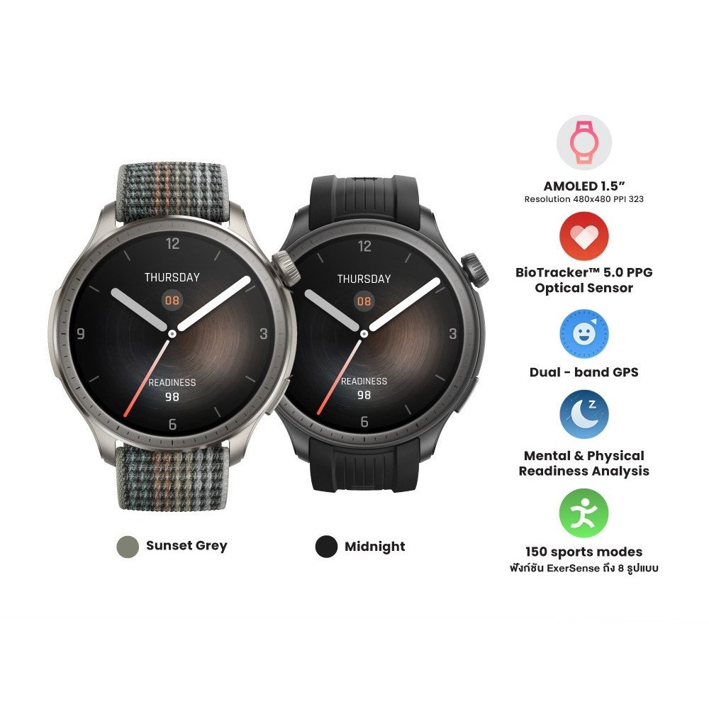 Amazfit Balance (สมาร์ทวอทช์) หน้าจอ AMOLED 1.5" ดีไซต์สวย มี GPS ในตัว โหมดสุขภาพตอบโจทย์ทุกไลฟ์สไตล์