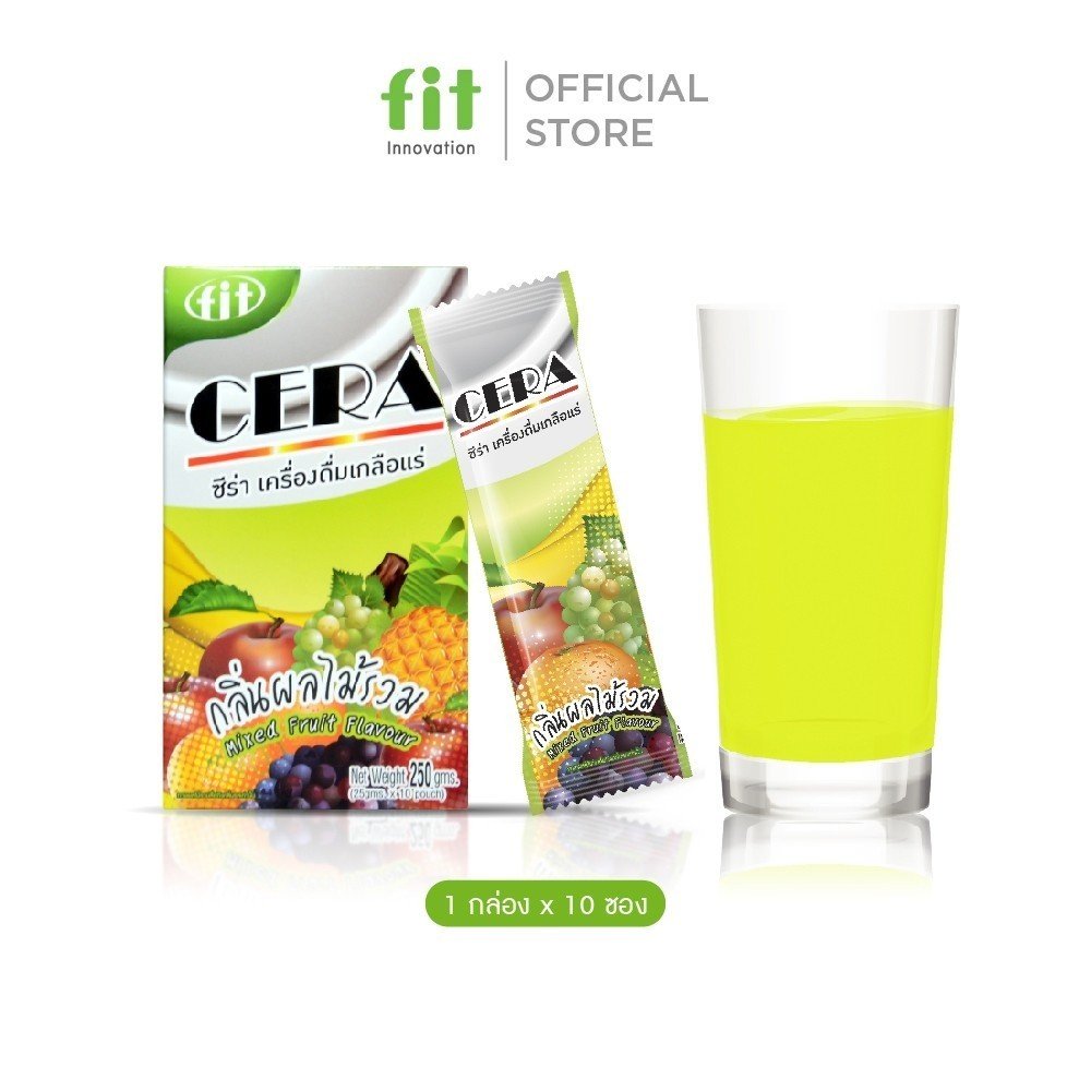 CERA | เครื่องดื่มเกลือแร่ชนิดผงชงดื่ม กลิ่นผลไม้รวม | 1 กล่อง 10 ซอง | ดื่มง่าย สดชื่นไว - Image 2