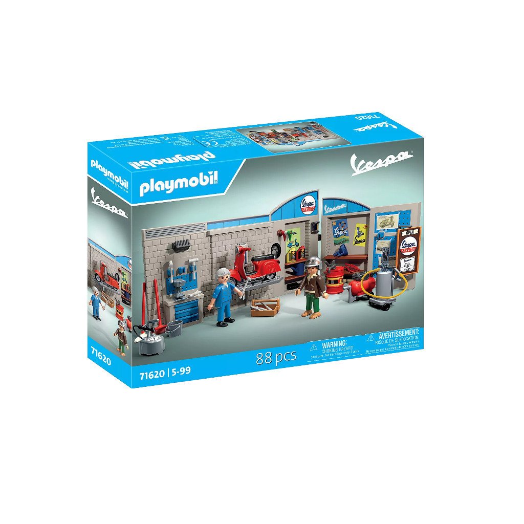 Playmobil 71620 Vespa 60s Vespa Garage แอคชั่นฟิกเกอร์ เวสป้า เวิร์กช็อปเวสป้า ยุค 60