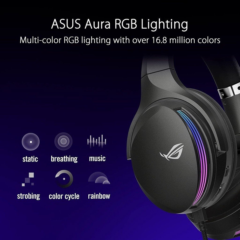 ASUS ROG Fusion II 500 RGB gaming headset immersive virtual 7.1 surround sound - Image 3
