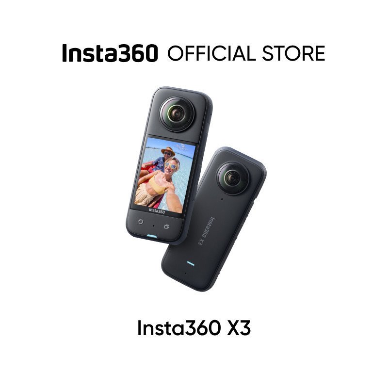 Insta360 X3 - กล้องแอคชั่นแคมเมรากันน้ํา 360 พร้อมเซนเซอร์ขนาด 1/2" 48MP, 5.7K 360 Active HDR Video