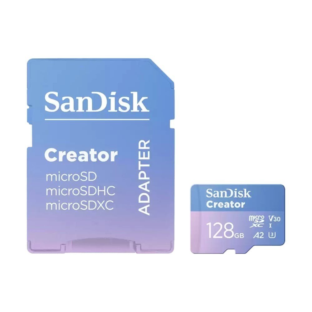 Sandisk Creator 128GB 190/90 Micro SD Card Creator With SD Adapter SDSQXAA-128G-GN6MS (190MB)