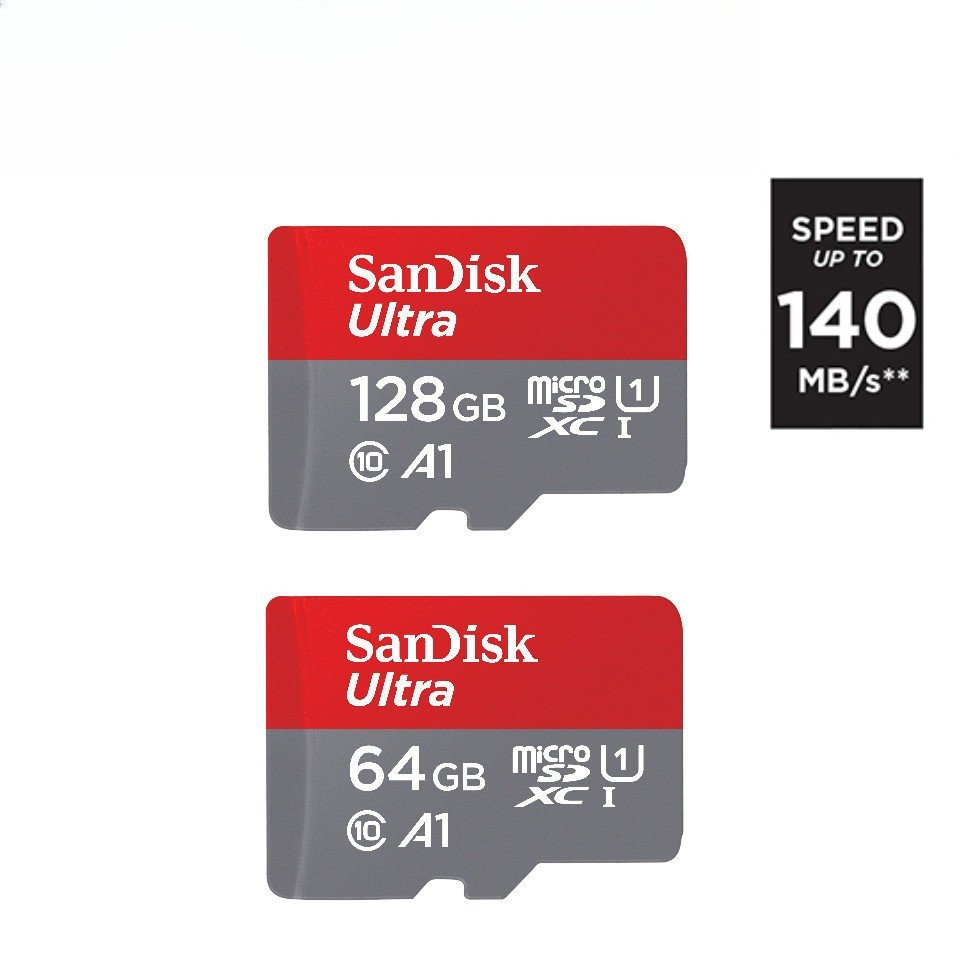 SanDisk Ultra Micro SDXC UHS-I 64GB,128GB ความเร็วอ่านสูงสุด 140 MB/s U1 A1 (SDSQUAB) Class10