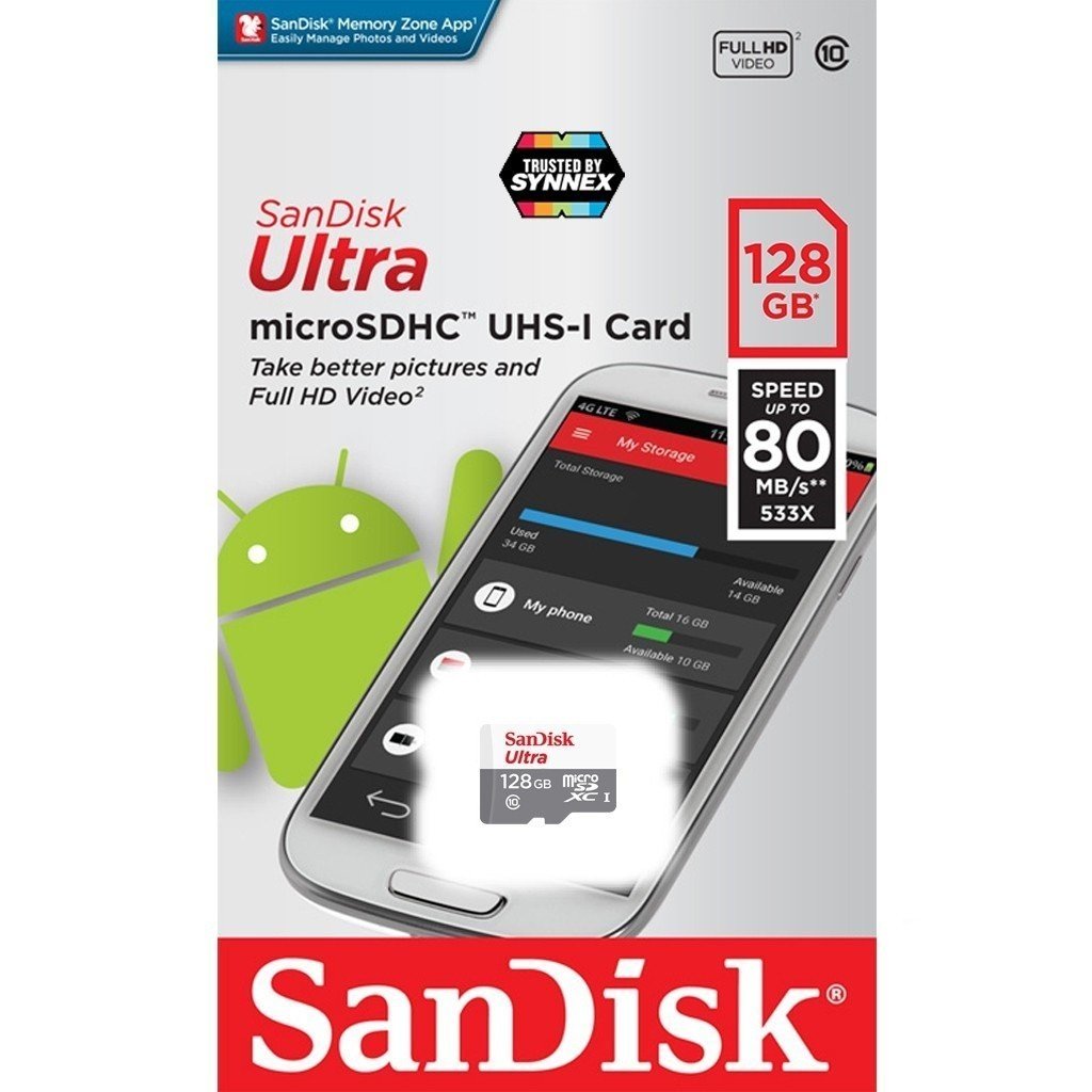 Sandisk Ultra 128GB Micro SD Ultra Class 10 100MB/s Memory Card - Image 3