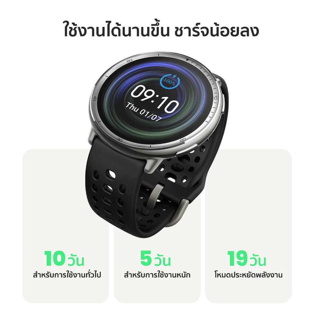 Amazfit Active 2 (Premium Version) 44mm Smartwatch พร้อมระบบ GPS ระบุตำแหน่ง โหมดกีฬา160 - Image 3